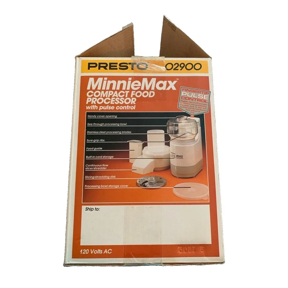 Presto Minnie Max Compact Food Processor Pulse Control 1988 02900 New Open Box